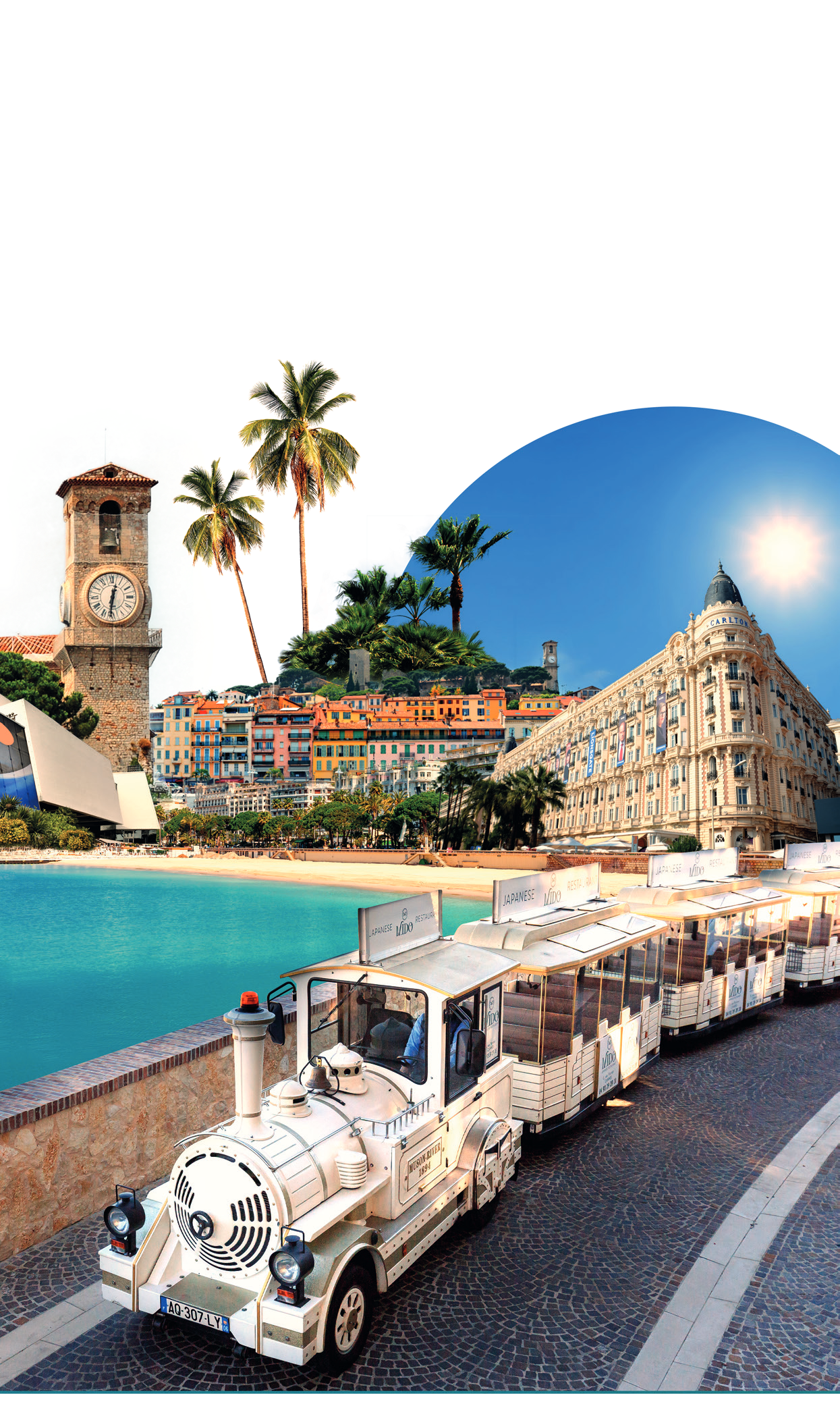 Petit Train de Cannes devant la baie